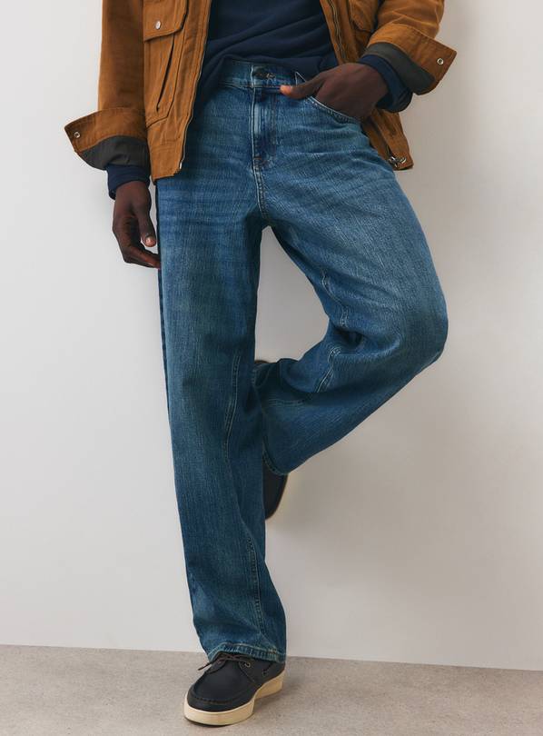 Loose Vintage Wash Jeans 40R